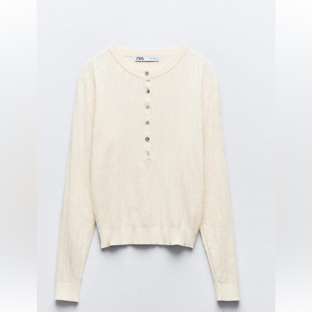 Zara cream sequin sweater